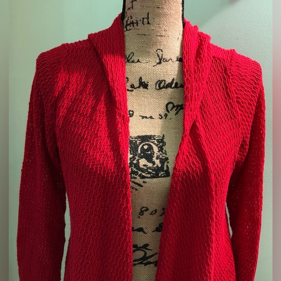 Daisies Red Hooded Cardigan NWOT!💋 - Picture 5 of 12